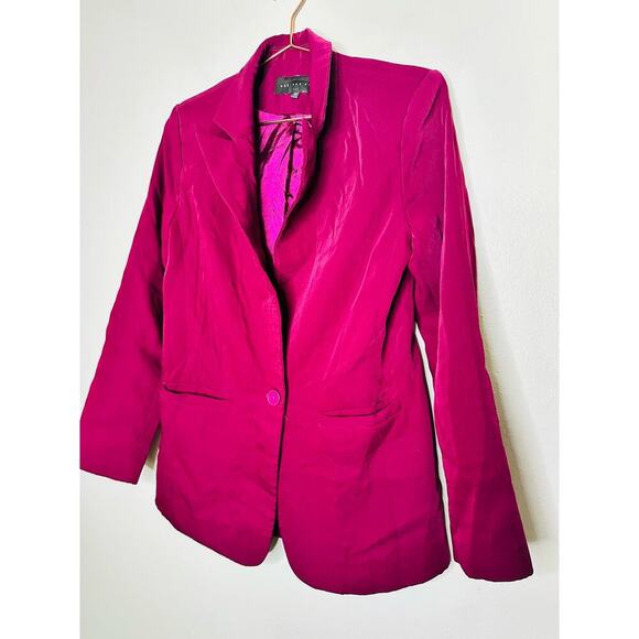 ENDLESS ROSE Purple Crepe Front Button Closure Jacket Blazer Size Extra Small - Picture 3 of 9